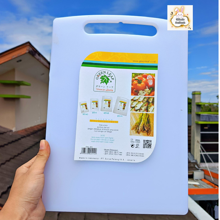 Talenan Plastik Clava 2514 Green Besar Leaf TEBAL /  Jumbo Green Leaf / Talenan Plastik Tebal Ok