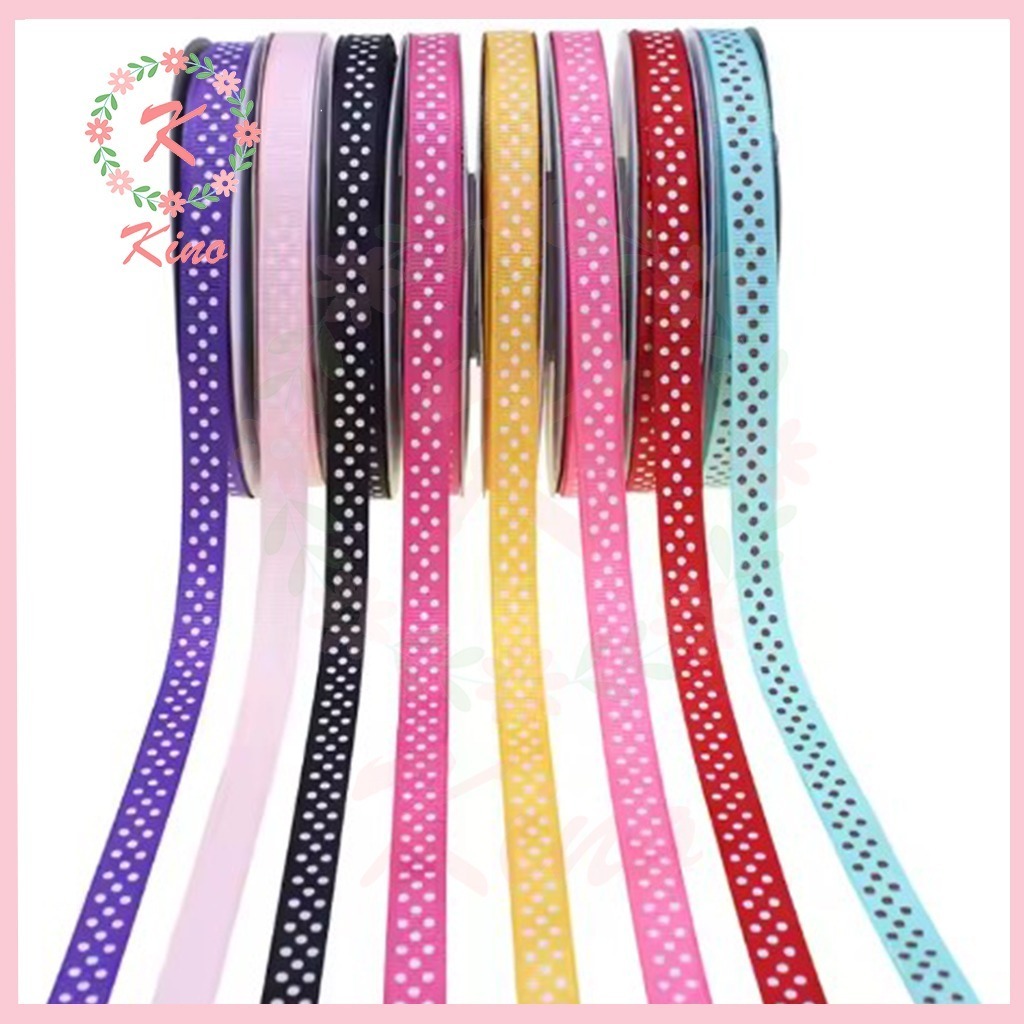 

[PER SLOP] Pita Satin Polkadot 1/2 inch Hiasan Hampers Bungkus Kado Hantaran Aksesoris