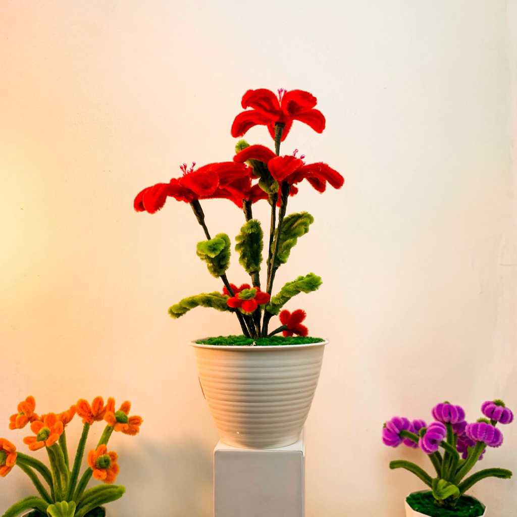 (TERMURAH) Pot Jumbo | bunga hias kerajinan tangan | handmade flowers | hiasan meja | bunga hias rua