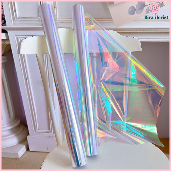 

Roll 10 Meter Kertas Buket Bunga Hologram Transparan Flower Wrapping Roll Hologram ROLL01