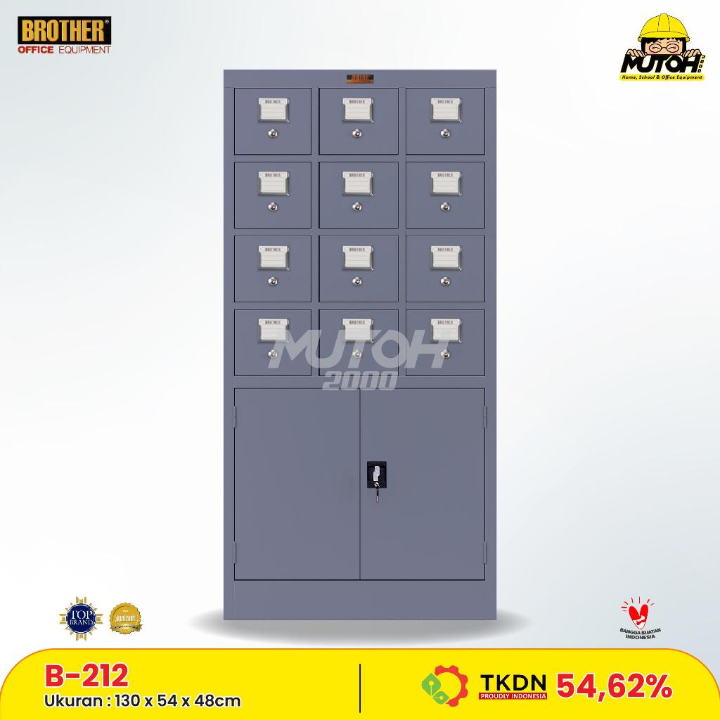 Lemari arsip besi BROTHER B-212 - Lemari Katalog 12 Laci Bersertifikat TKDN