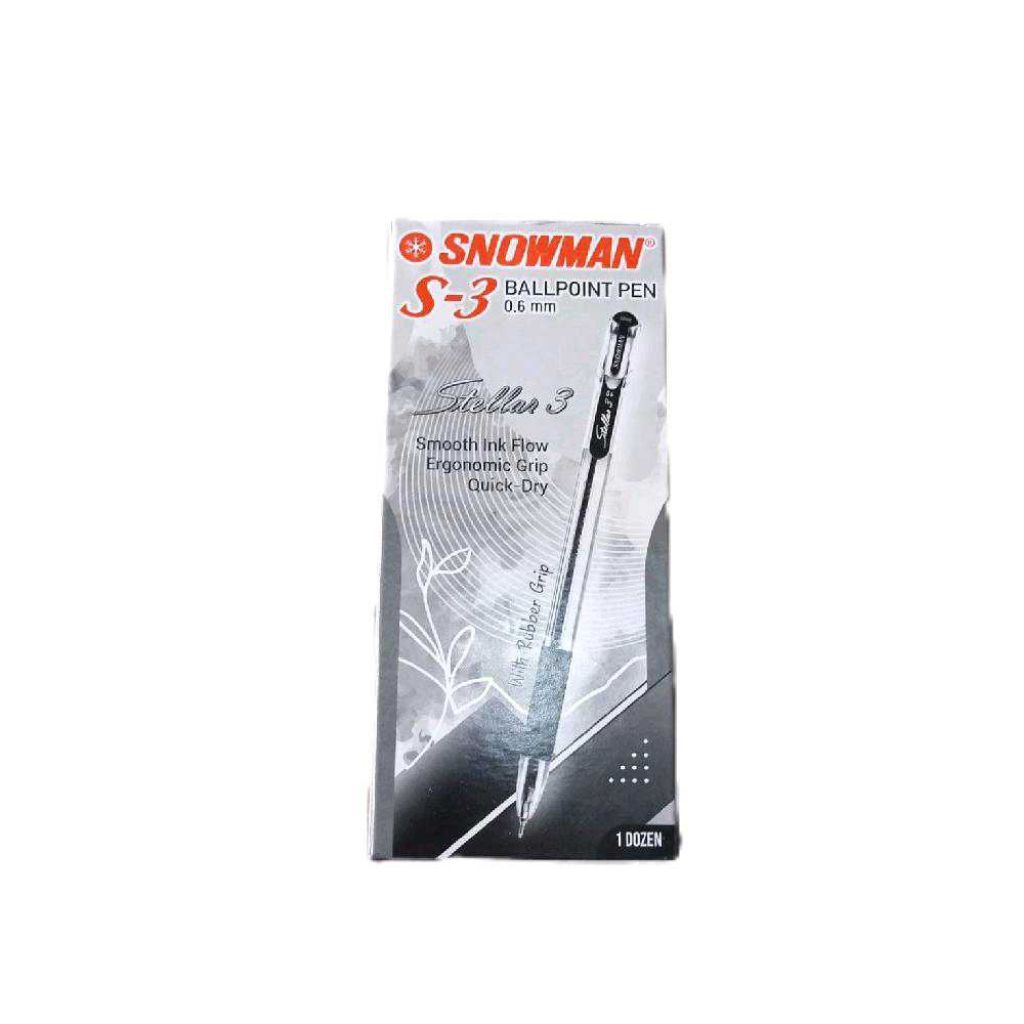 

snowman 6 buah ballpoint pen S-3 ketebalan 0.6 mm stellar-3 pulpen snowman per 6 pcs - enc.sup