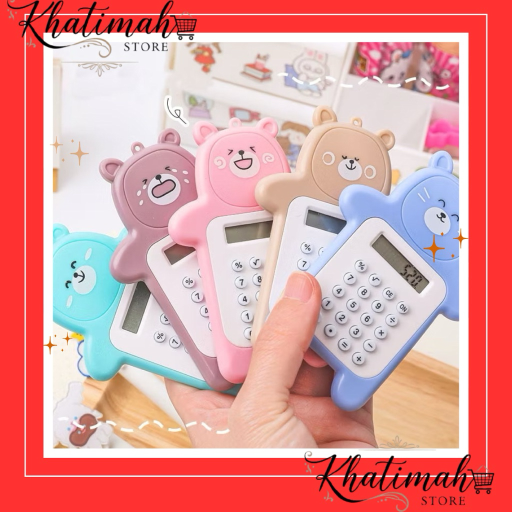 

KS Calculator Mini Portable Motif Bear Kalkulator Portable Mini Beruang Kalkulator Unik Kalkulator 8 Digit Mini Portable Kalkulator Beruang Tombol Karet Kalkulator Sekolah /Stationary Warna Warni