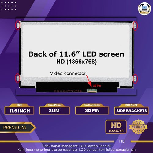 11.6 30pin Side Brackets LED LCD Laptop Acer Aspire 3 A311-31 E3-111 E3-112 E11 - Garansi