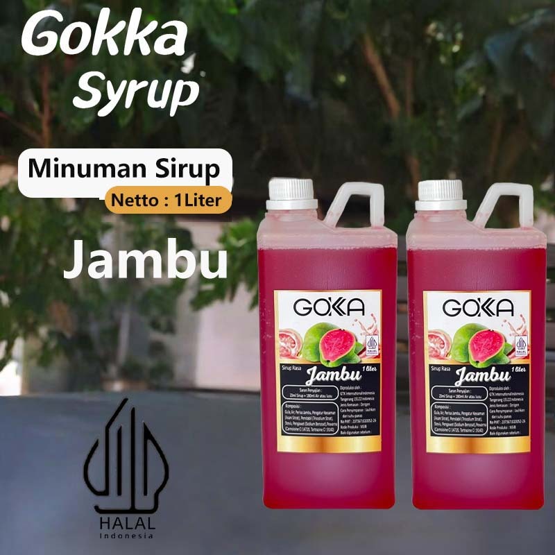 

GOKKA Sirup Cair Konsentrat Minuman Jambu - HALAL - 1L - Guava Syrup