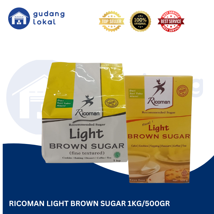 

RICOMAN LIGHT BROWN SUGAR 1KG / 500GR