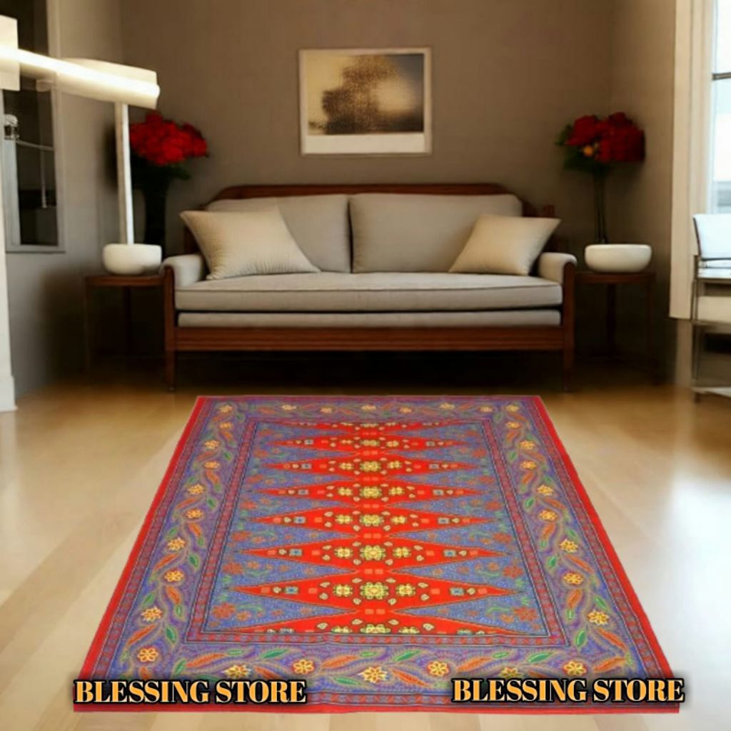 Tikar Lipat Jumbo 205x240 cm Tikar Lantai Turki Batik Permadani Tebal Dan Empuk