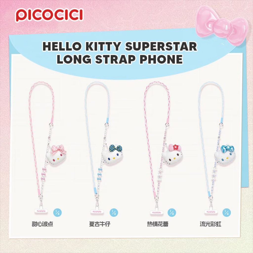 [Blind Box] Phone Strap / Gantungan Handphone / Long Charm Phone Hello Kitty Sweetheart Super Star O