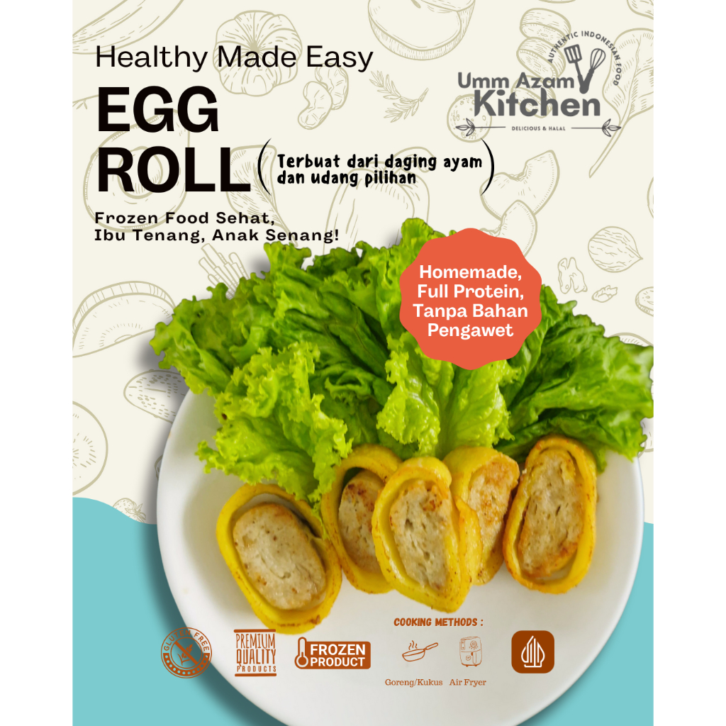 

Egg Roll Frozen Homemade Umm Azam Kitchen isi 6 Pcs