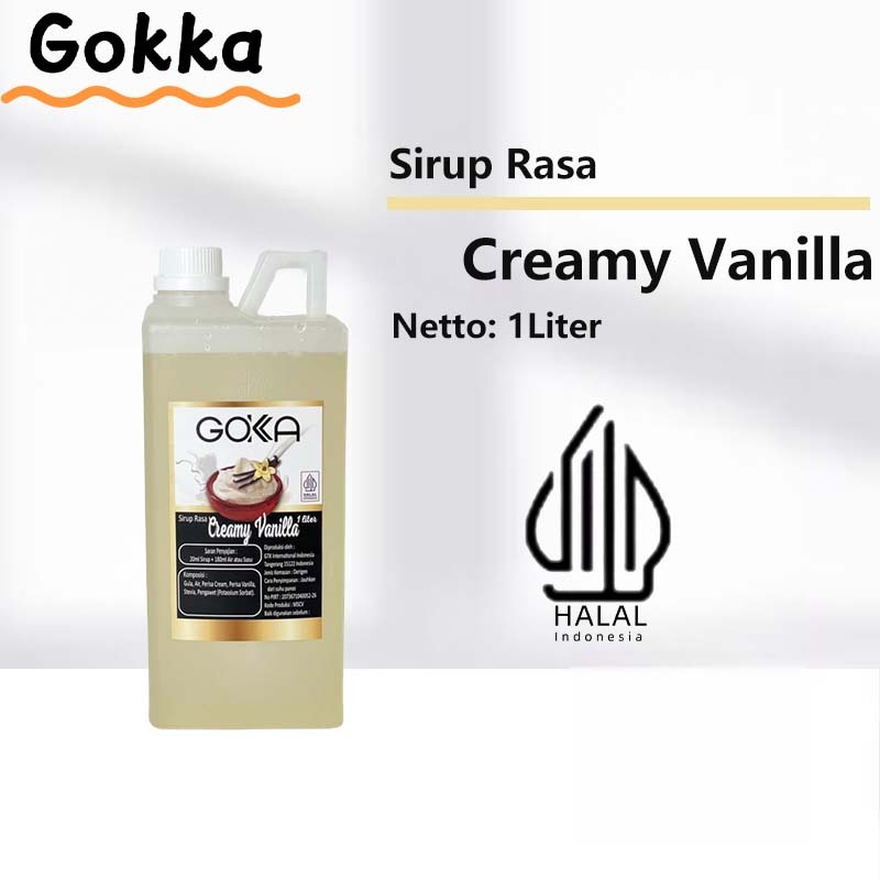 

Gokka Creamy Vanilla Sirup Minuman 1L - Creamy Vanilla Flavor Syrup / Sirup Creamy Vanilla
