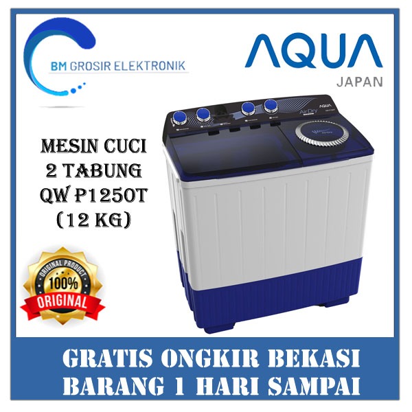 AQUA MESIN CUCI QWP1250T MESIN CUCI 2 TABUNG 12KG