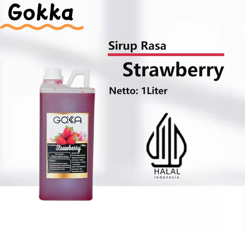 

Gokka Strawberry Sirup Minuman 1L - Strawberry Flavor Syrup / Sirup Strawberry