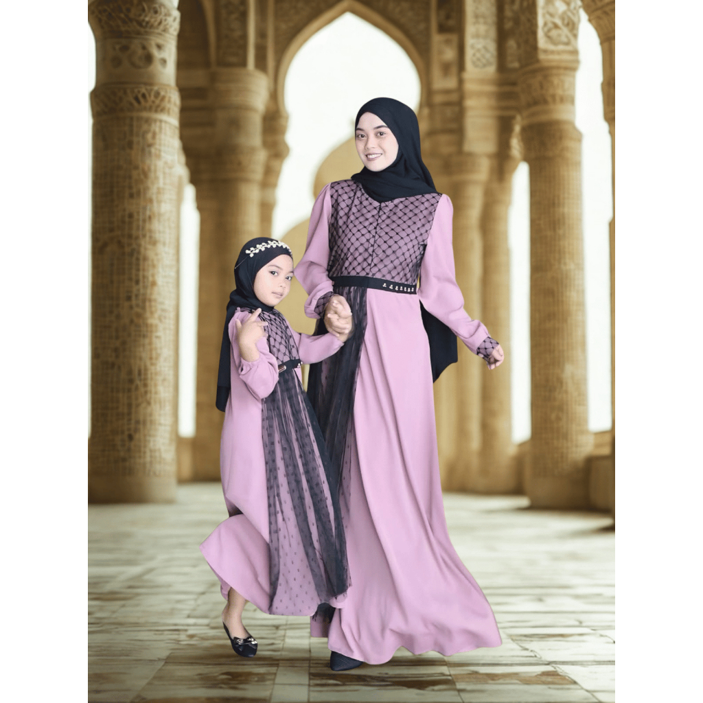 Dania Dress Couple Anak & Moms | Gamis Couple Anak & Ibu | Gamis Anak Perempuan