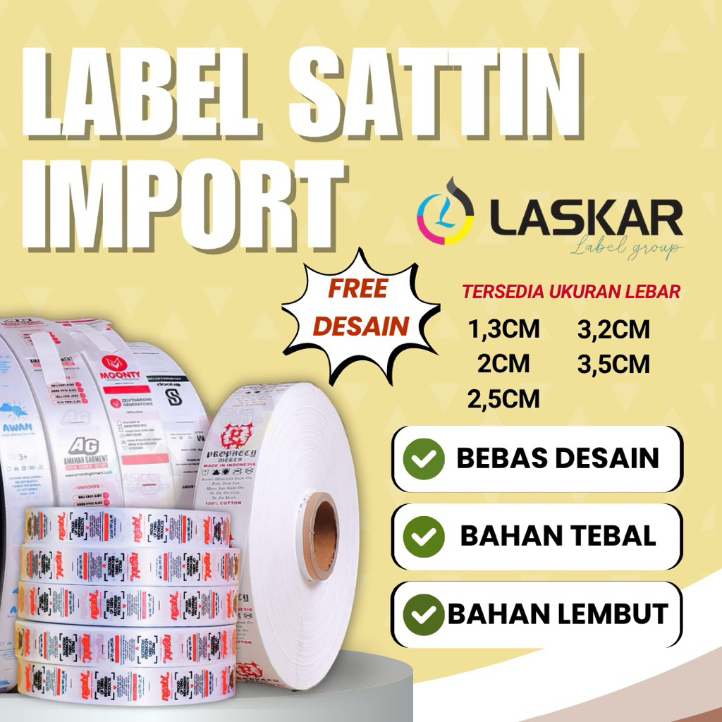 

Satin tebal label sattin label pakaian label washing label intruction
