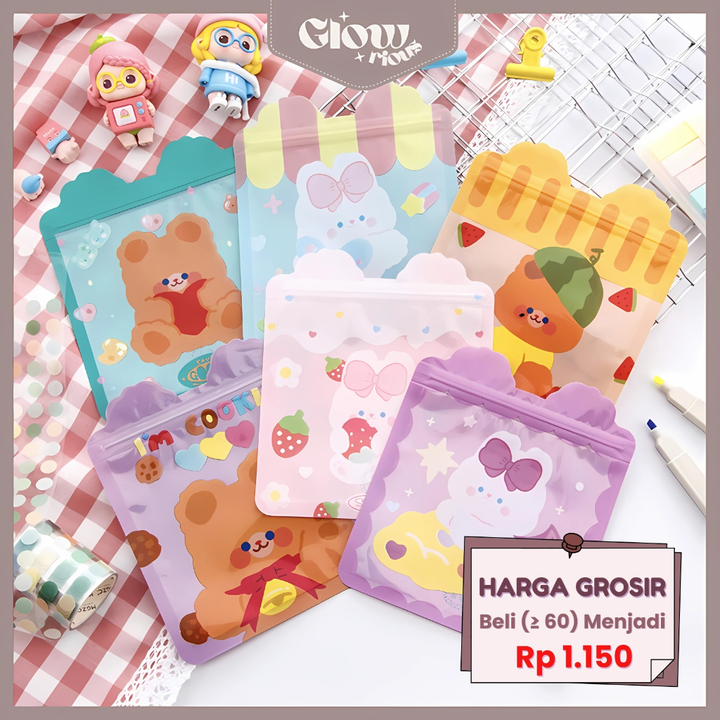 

GR Plastik Ziplock Lucu Packing Biscuit Permen Makanan Mini Plastik Souvenir Hadiah Plastik Makanan