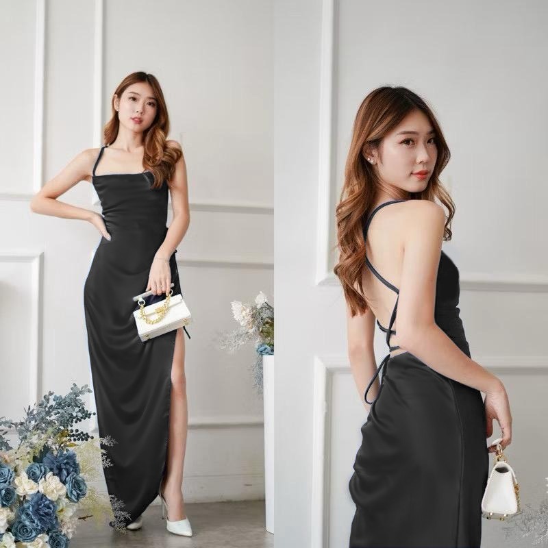 Haruka Dress Backless Sexy / Long Dress Bali Evening Party / Gaun Pantai
