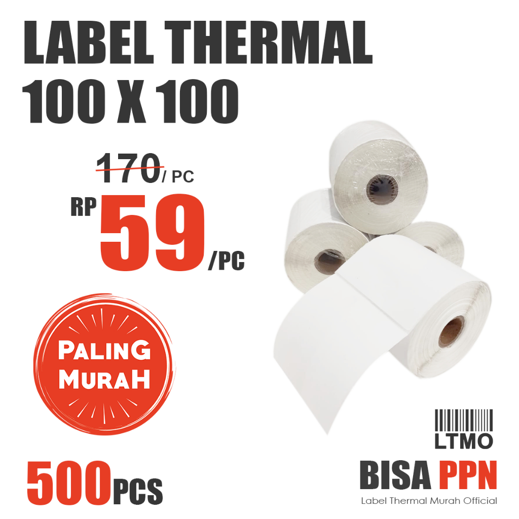 

Bergesan.mandala - Label Barcode Thermal 100x100mm Murah Kertas Stiker Barcode Printer