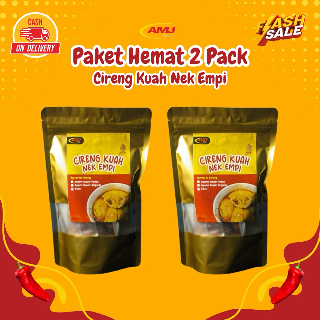 

AJM - Cireng Kuah Keju Nek Empi 2 Pack Pedas Original Ayam Suir Keju
