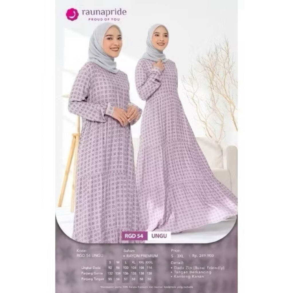 Gamis Rauna RGD 54 Ungu M*