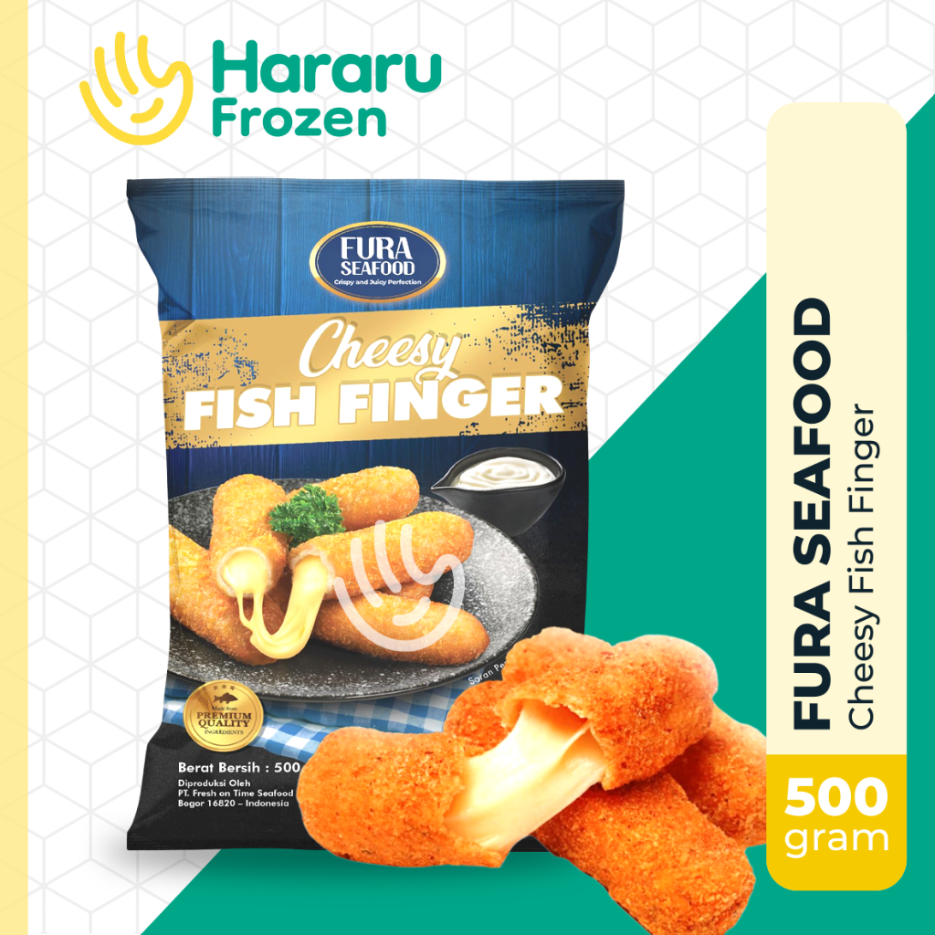 

Fura Seafood Cheesy Fish Finger Naget Ikan isi Keju 500 gram