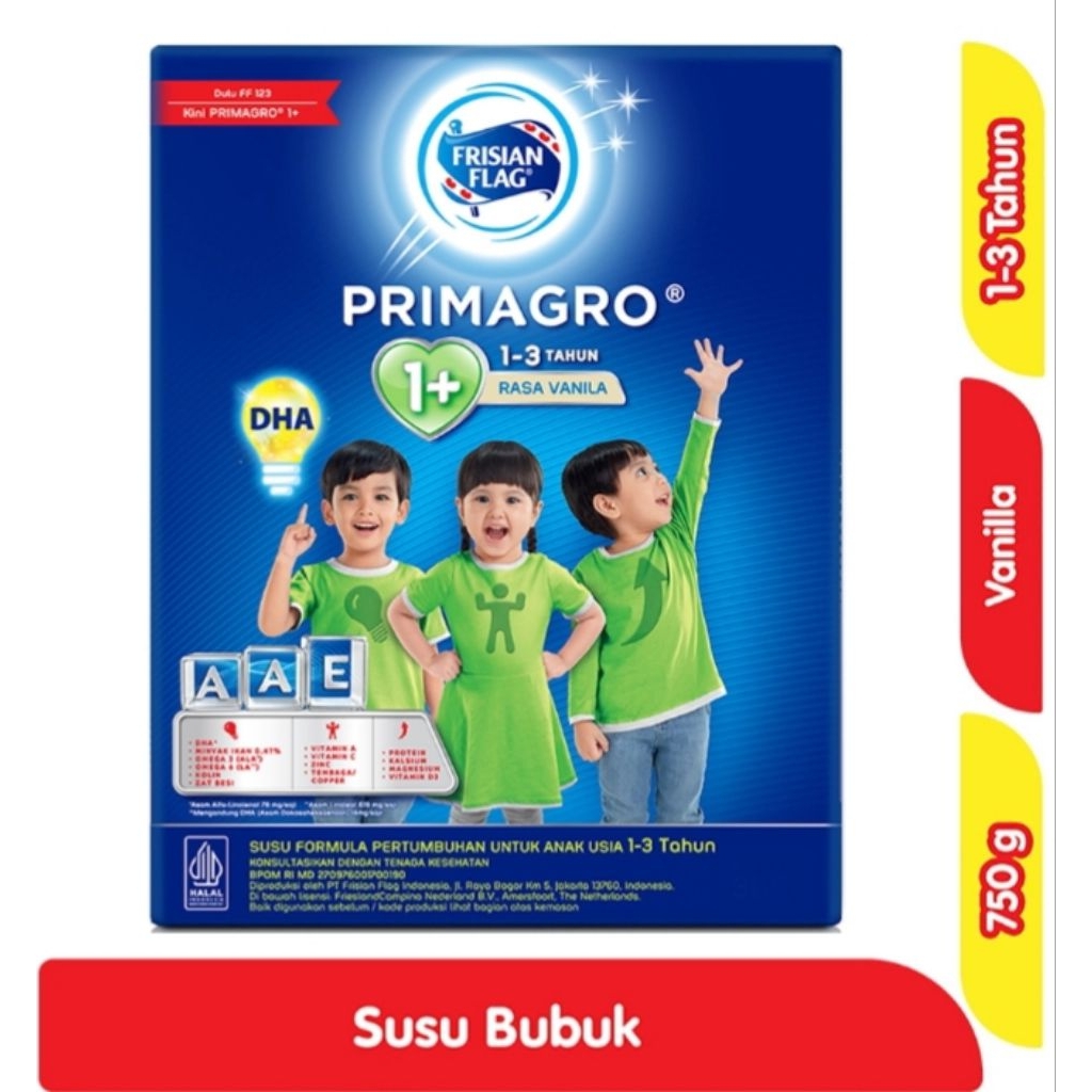 

FRISIAN FLAG Primagro 1+ Susu Pertumbuhan Anak 1-3 Tahun Vanila 750 g