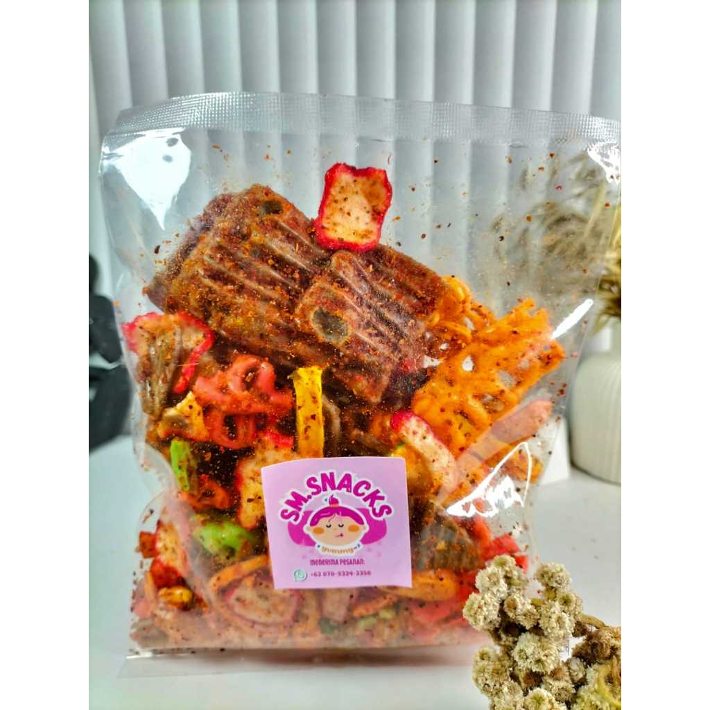 

KERUPUK SEBLAK CAMPUR | BUMBU CIKRUH DAUN JERUK PEDAS | SNACK KEKINIAN | SNACK MURAH | KERIPIK