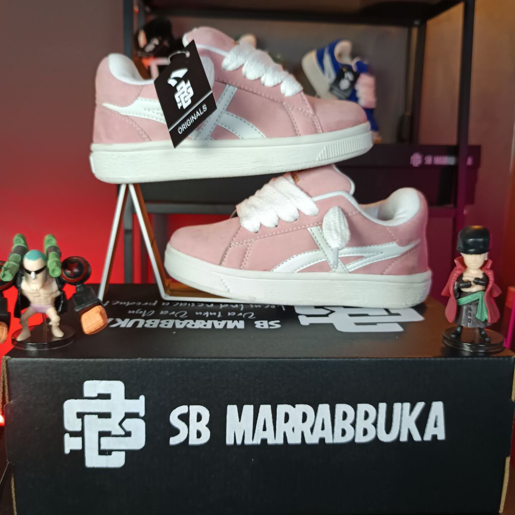 NEW SEPATU RANING ANAK PEREMPUAN WANITA BAHAN SUIDE EX DENGAN TALI BUSA LIDAH GEMUK GENDUT PAS DI PA