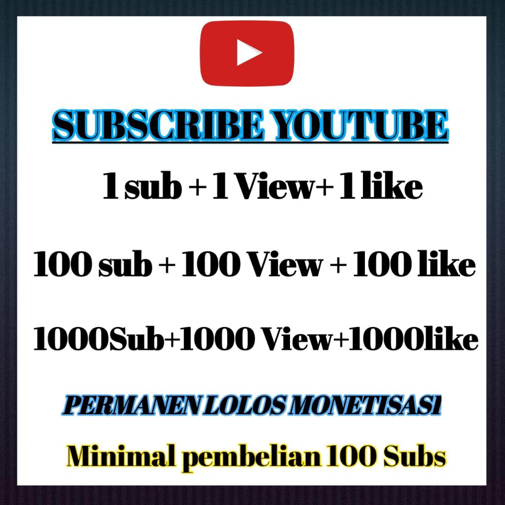 JASA SUBSCRIBER YOUTUBE PERMANEN UNTUK PERSYARATAN MONETISASI