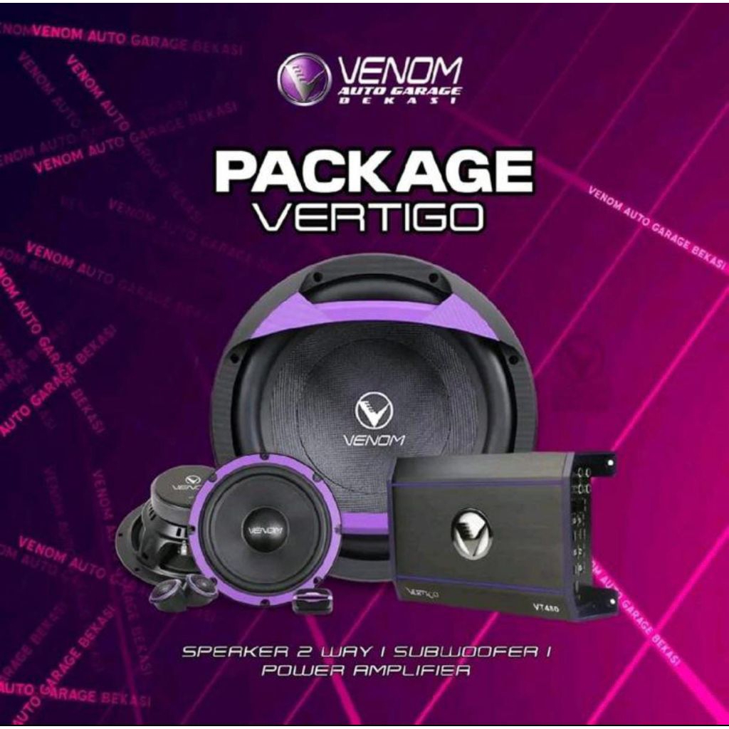 Paket Audio Venom Vertigo Power 4 channel - Split - Subwoofer 12 inchraffa audio Vertigo