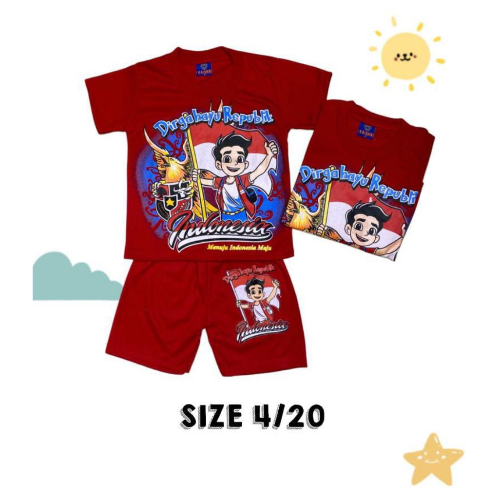 Baju Indonesia Raya/Baju 17 Agustus/Baju 17 Agustus anak/Baju anak 17san/Baju anak