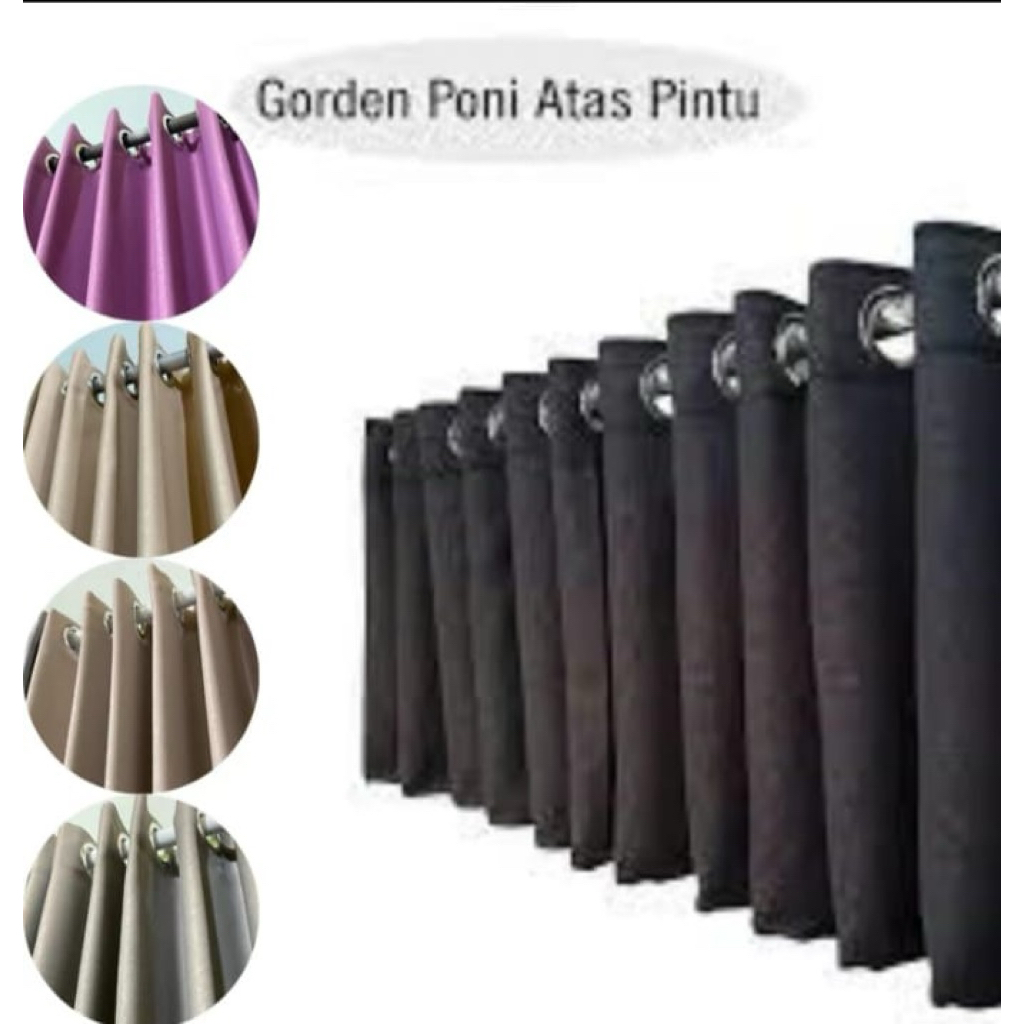 Gorden poni/poni gorden polos/poni gorden blackout/gorden ventilasi /gorden atas pintu