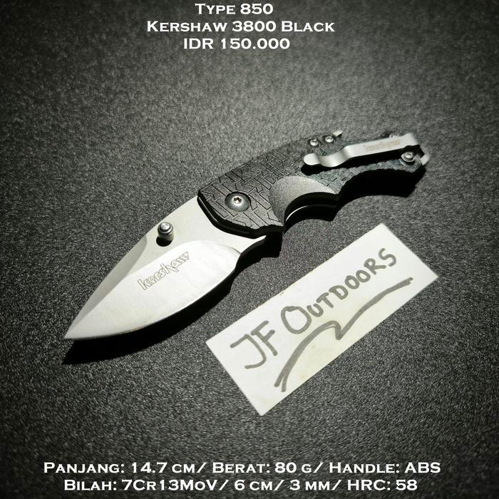 Pisau EDC Outdoor Kershaw 3800 Black Pocket Carry