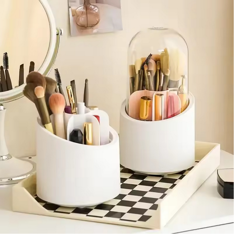Tempat Brush Makeup Plastik / Kotak Make Up Wadah Brush / Tempat Kuas Make Up / Brush Make Up Putar