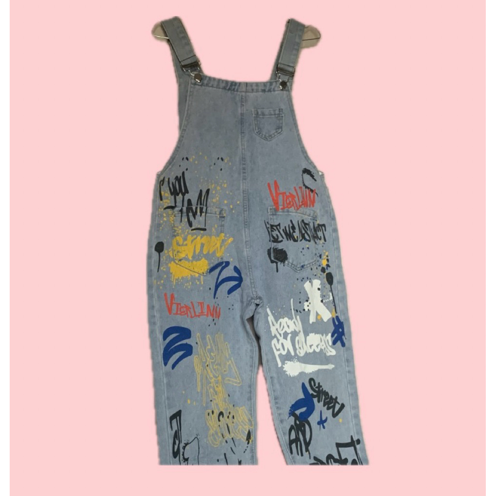 Preloved Overall Jeans Grafiti