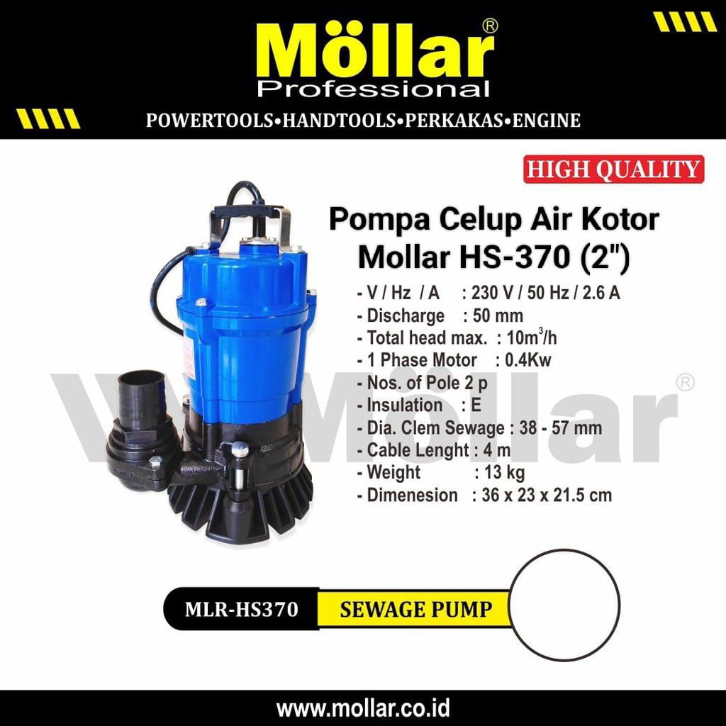 POMPA CELUP MOLLAR 2'' INCI AIR KOTOR' BERSIH BODY BESI