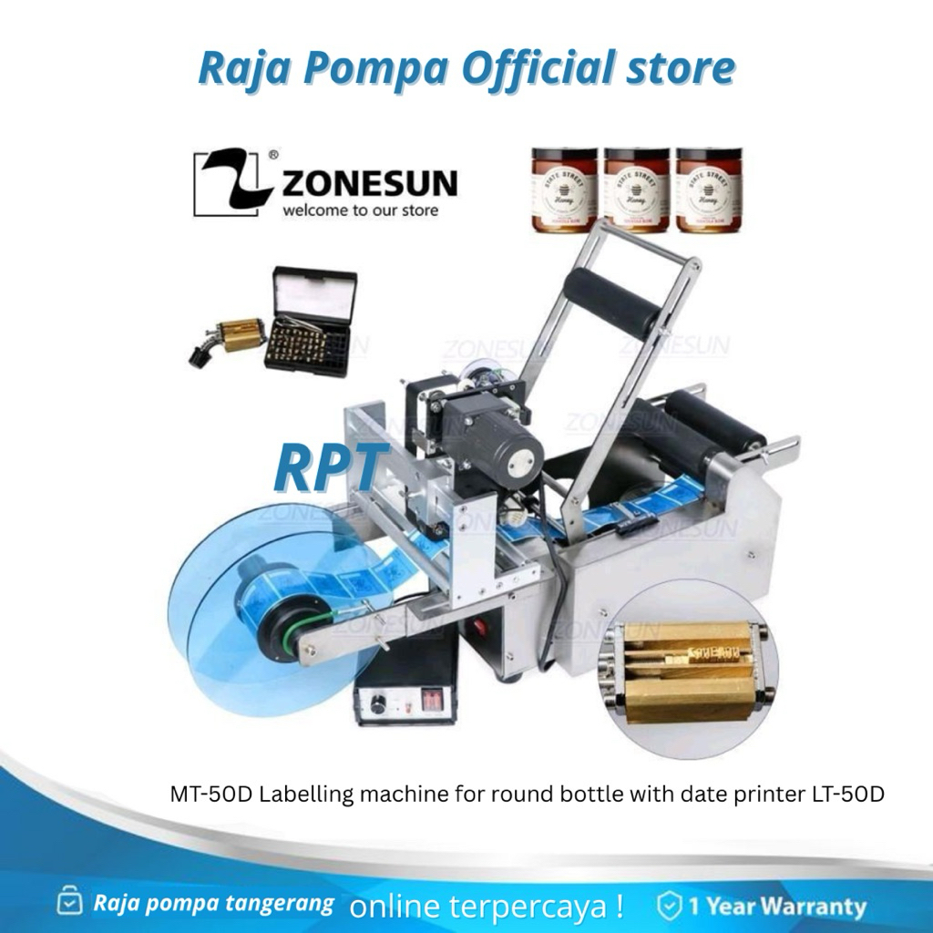 

MT-50D Labelling machine for round bottle with date printer LT-50D