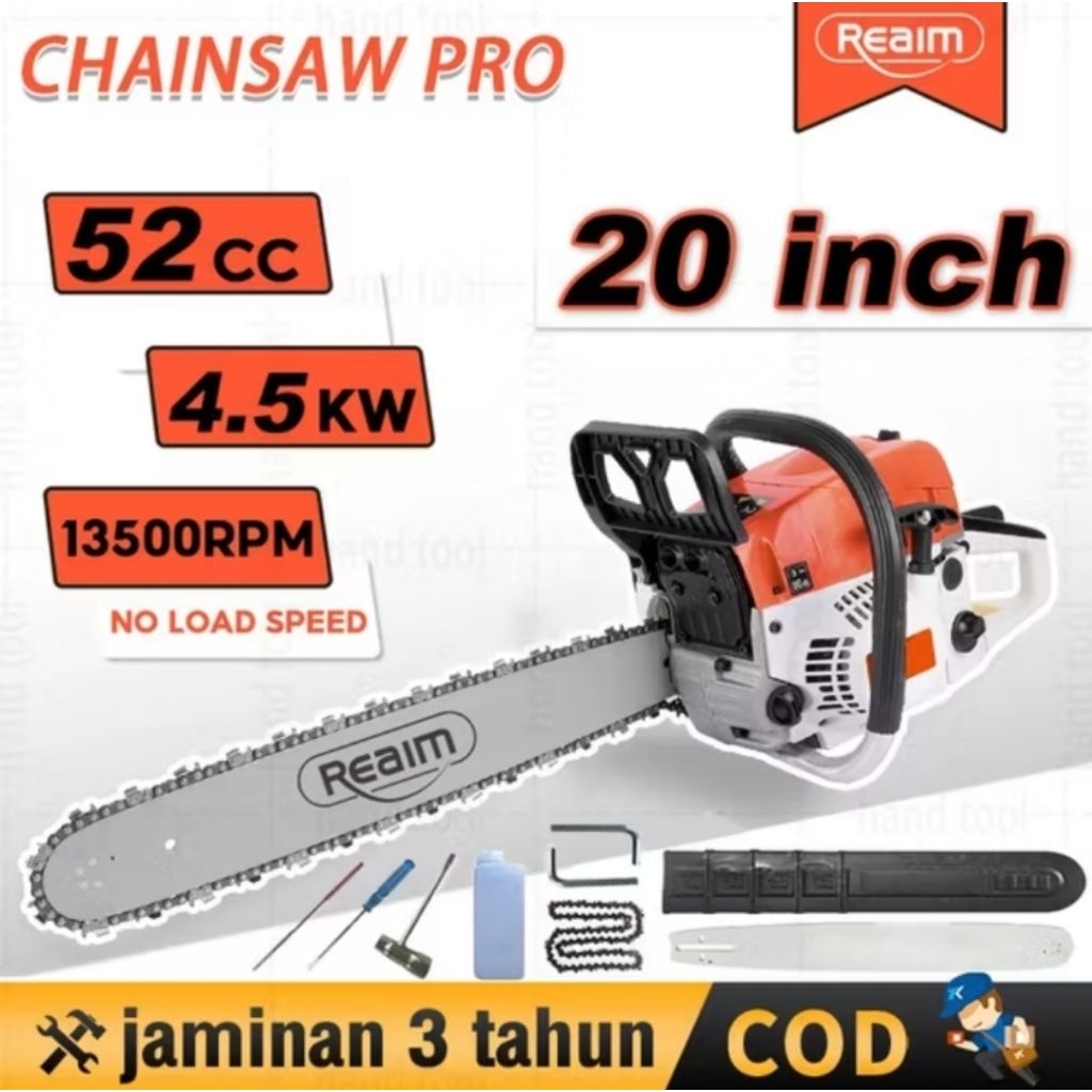 Reaim mesin chainsaw mini 5200 lengkap bar dan rantai