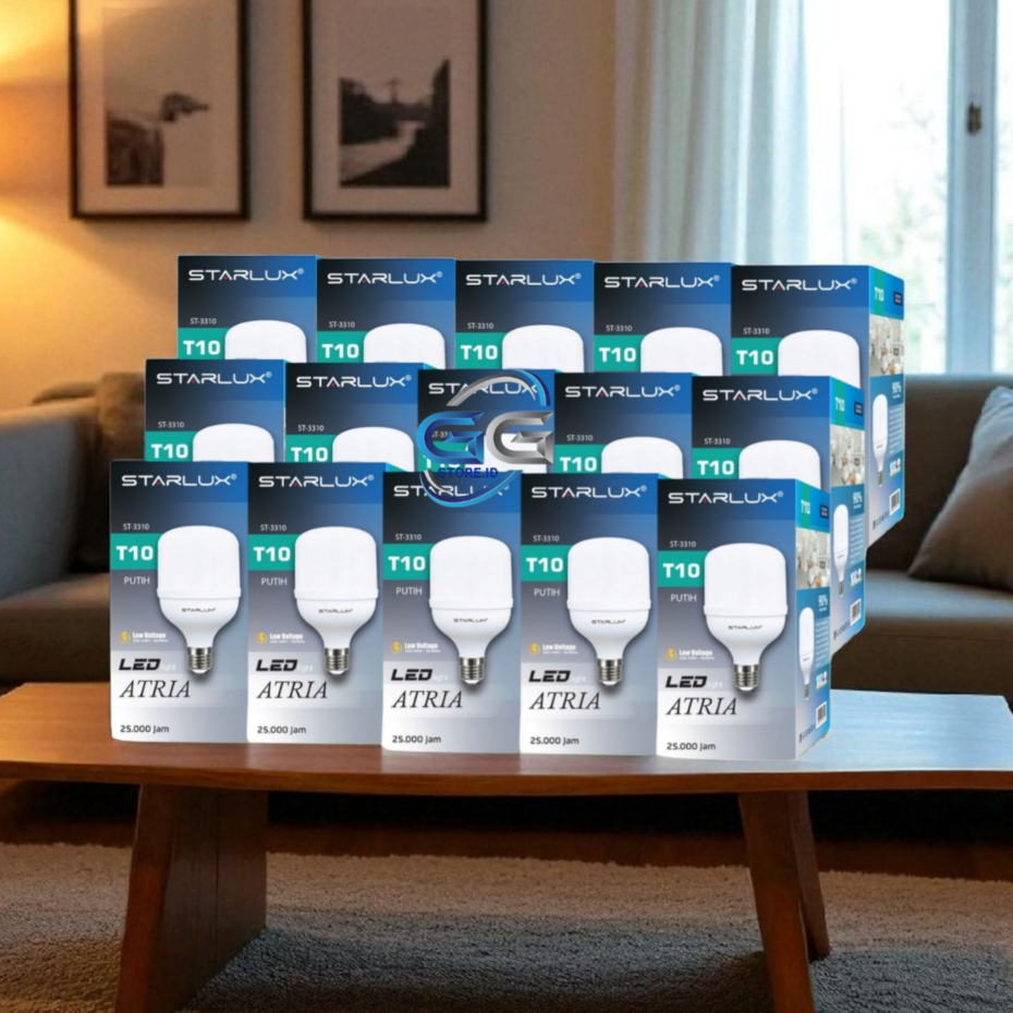 Paket 15 Pcs STARLUX ATRIA Lampu Bohlam LED 10 Watt / Isi 15 Pcs Lampu Starlux Atria - Cahaya Putih