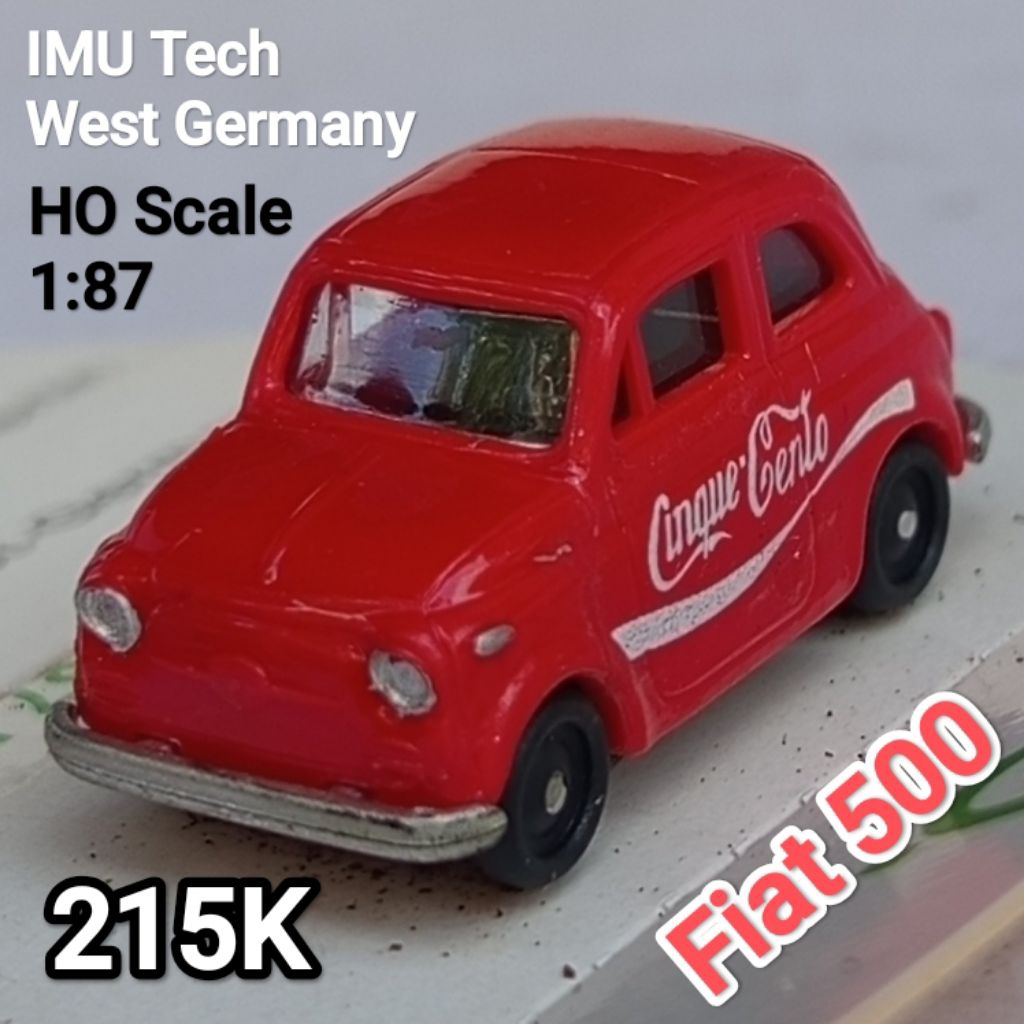 Vintage Mini Model Plastik HO Scale 87 IMU Tech Germany Fiat 500
