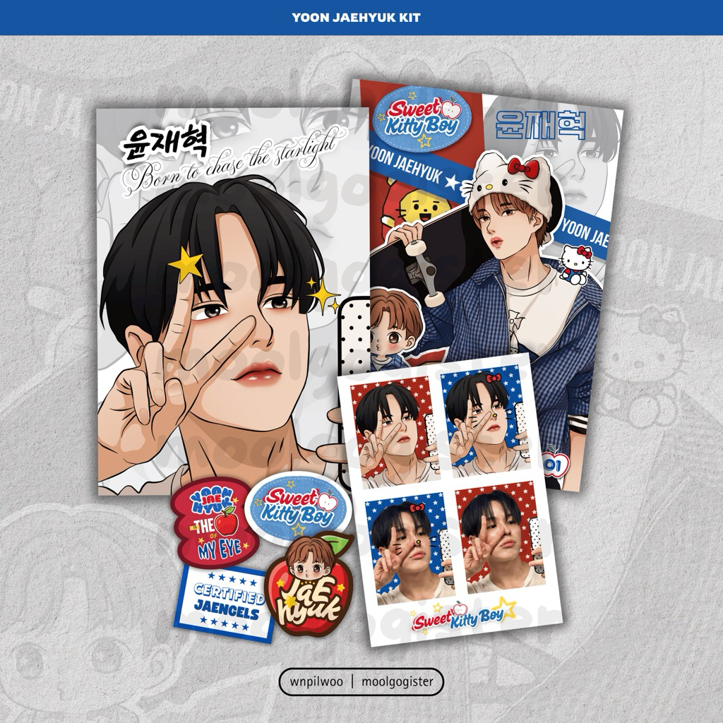 

[ ready ⭑! ] jaehyuk birthday kit (artprint, 4cut id photo, glitter sticker)