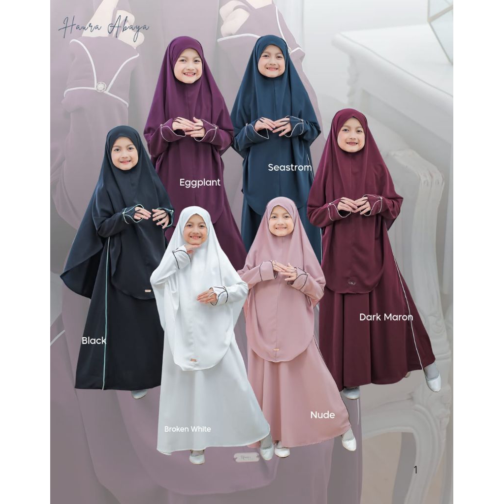 Abaya Dan Hijab Haura. GamisAnak 3-11 Tahun By umma daily