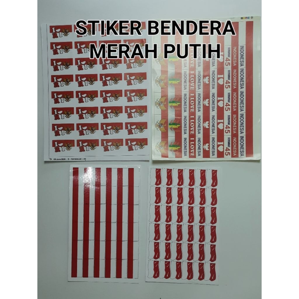 

SELEMBAR STIKER / STICKER BENDERA MERAH PUTIH UNTUK MENYAMBUT ULANG TAHUN KEMERDEKAAN