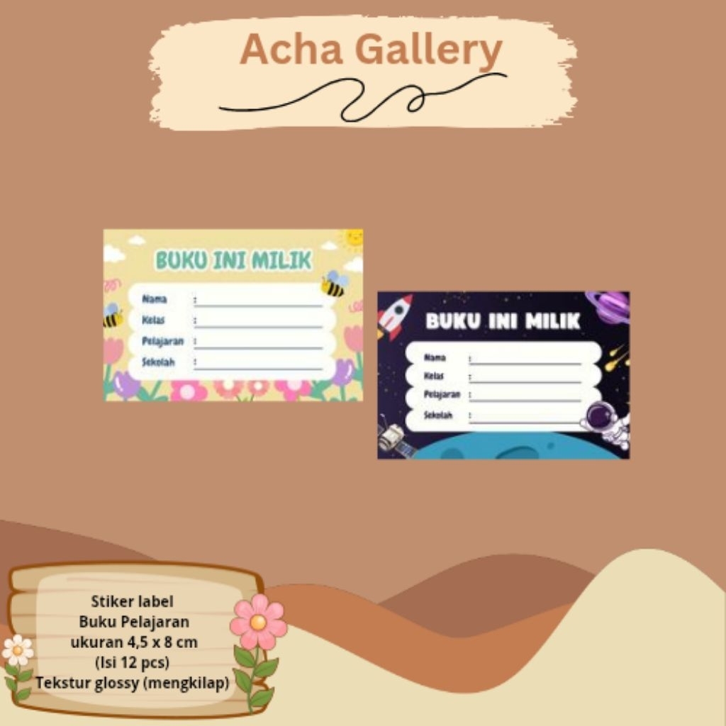 

label/label buku/stiker/stiker buku/buku tulis/alat sekolah/perlengkapan sekolah