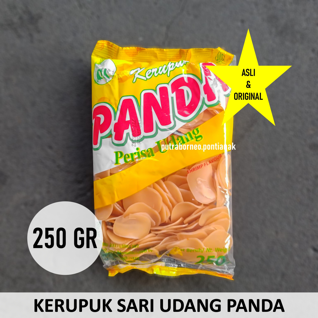 

Kerupuk Mentah Sari Udang 250gr cap Panda / Krupuk Sari Udang Mentah / Kerupuk Murah