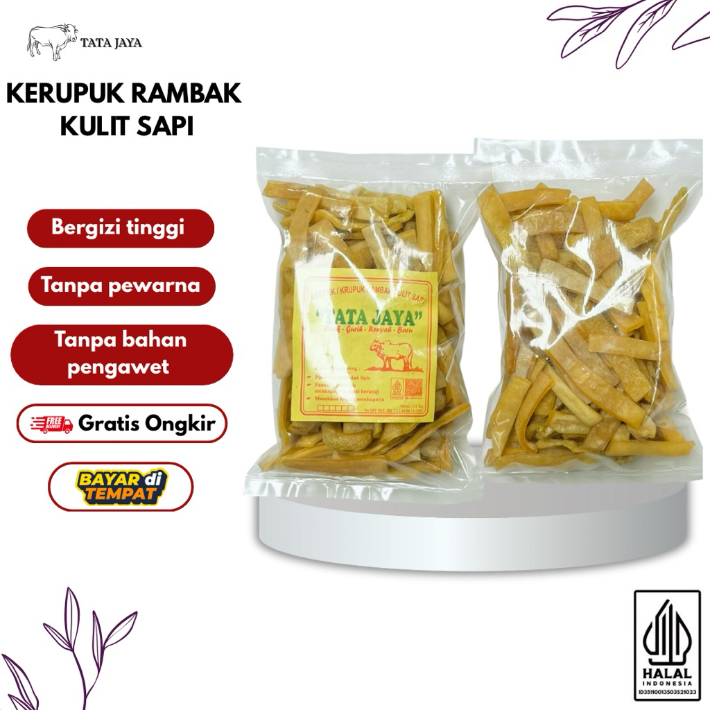 

Kerupuk Rambak Kulit Sapi Stik Tebal Tatajaya Dorokdok Krecek Rambak Sapi Mentah