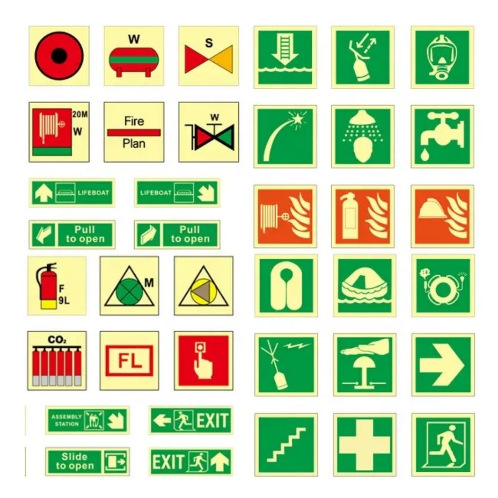 

stiker imo symbol 150 mm x150 mm imo sign IMPA MARINE STANDARD SOLAS glow in the dark menyala dalam gelap