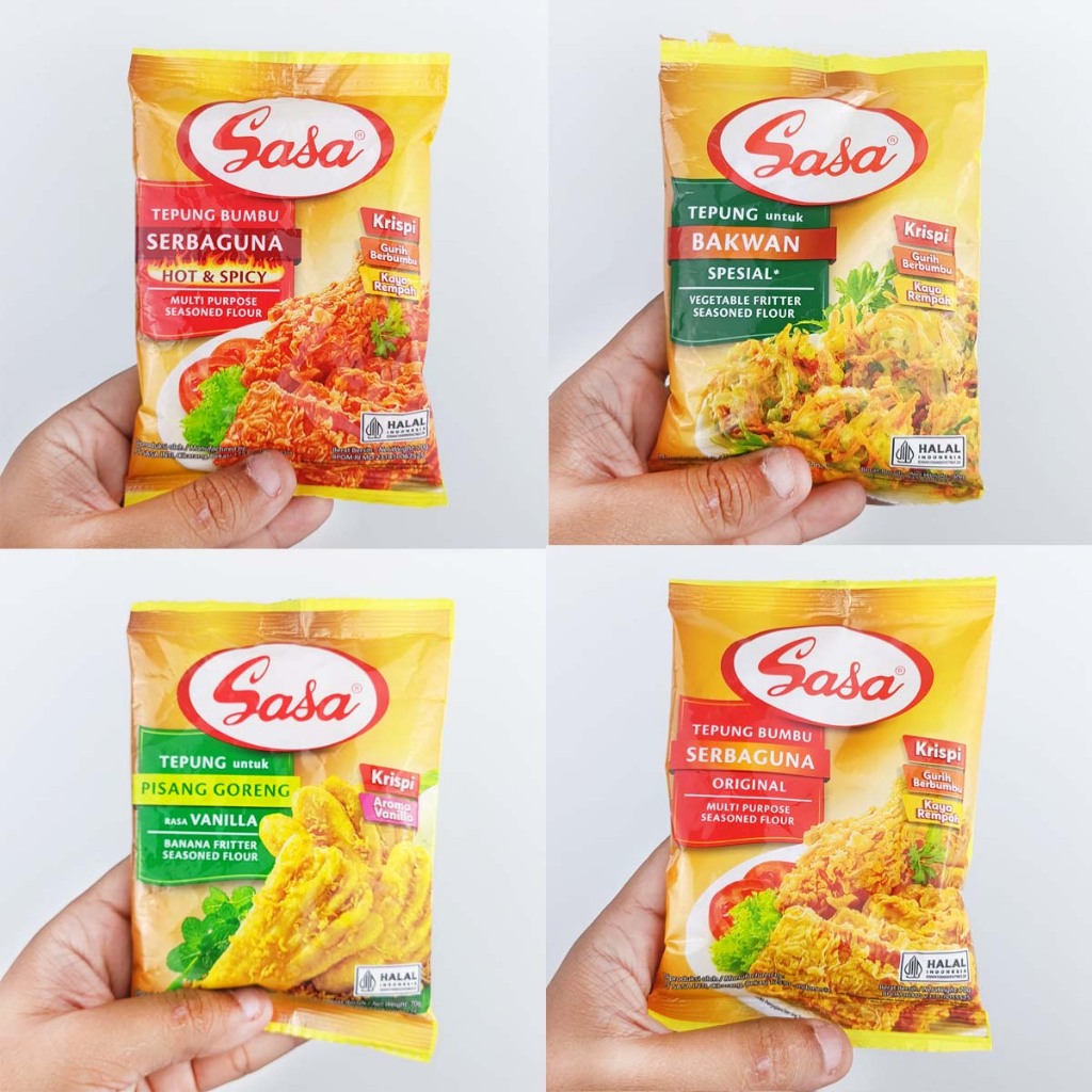 

Tepung Sasa Serbaguna Pisang Goreng, Hot & Spicy, Kentucky, Tepung Bakwan