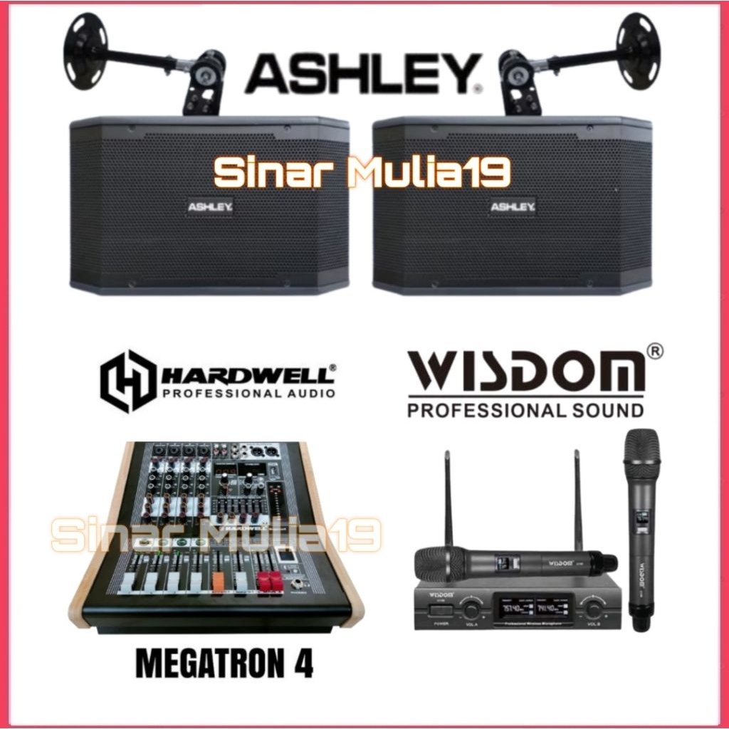 Paket Karaoke Speaker Ashley K2310 Original Power Mixer Hardwell Megatron Bluetooth Mic Wireless Wis
