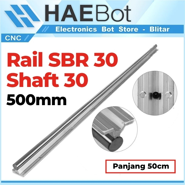 [HAEBOT] Rail SBR30 Rel Linear Shaft As 30mm 50cm Stainless CNC Linear Motion x axis y axis Industri