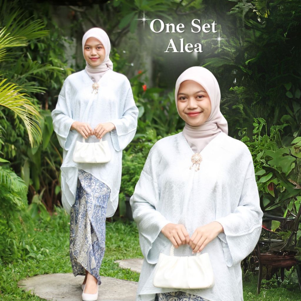 KINNAS BATIK ALEA  Setelan Baju Kurung Modern Viscose dan Rok Lilit Batik Atasan Fit OneSet Kondanga